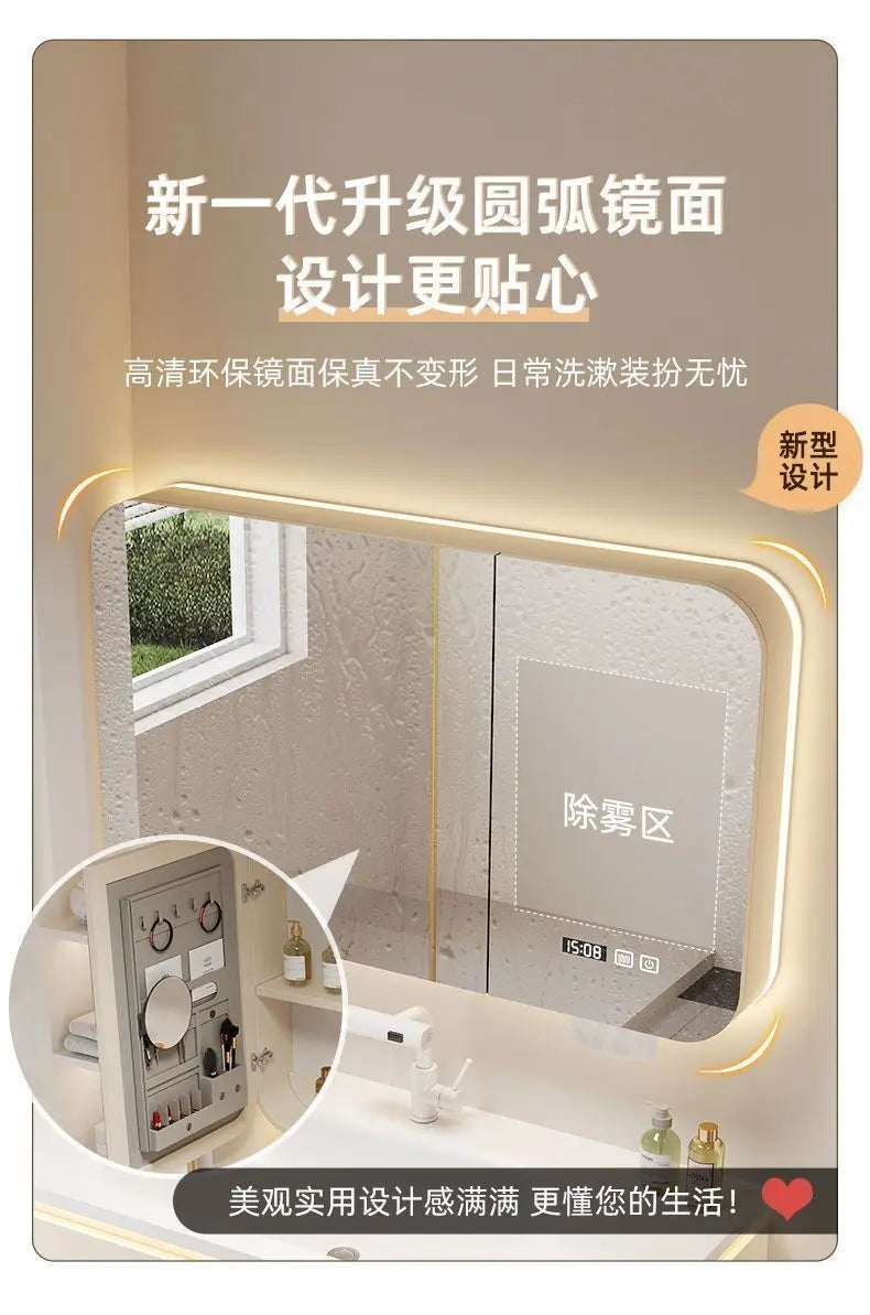 Mirror Floating Bathroom Cabinet Sink Drawer Shelves Vanity Bathroom Cabinet Modern Storage Armoire De Rangement Accessories