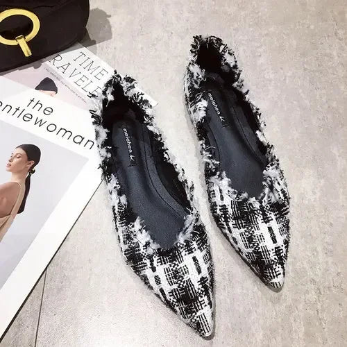 2026 Women Shoe Exquisite Pointed Tip Casual Shoes for Woman Elegant French Style Flat Shoe Fashion Designer Shoes Zapatos Mujer