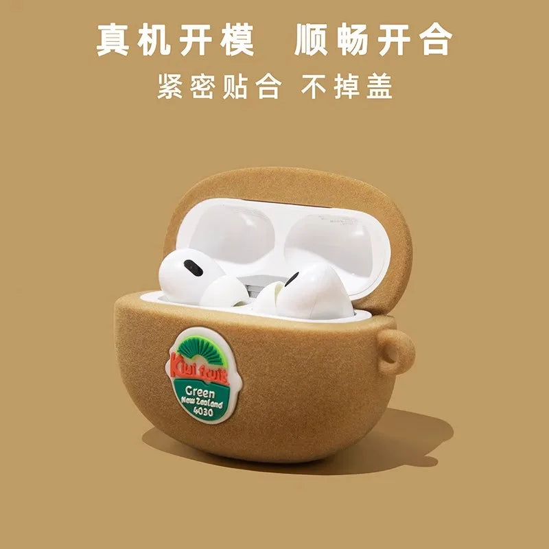 For Airpods 1 2 3 4 Pro Pro 2 kiwi fruit Silicone Earphone Case Accessories Cover