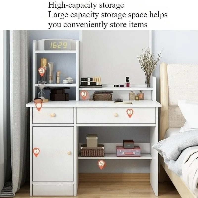 Makeup table bedroom with mirror storage integrated small apartment simple multi-functional e****mical Internet celebritydresser