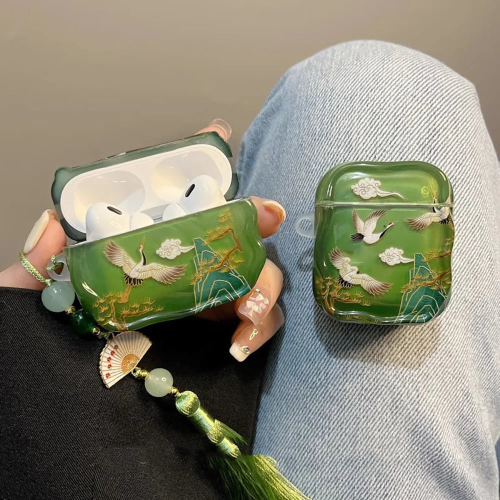 New Cartoon Anti-Fall Earphone Case for AirPods 1/2/3/4/pro/pro2/3  Tassels Dustproof Shockproof Silicone Earbuds Protective Box