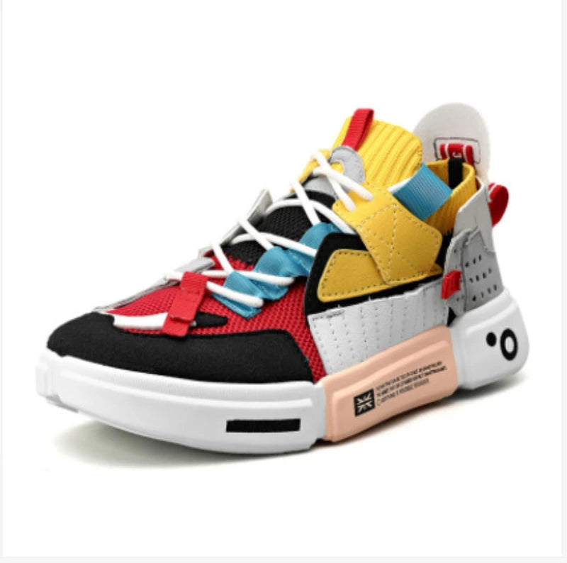 Men's Shoes For Enlightenment In Autumn New Breathable Super Hot Couple Shoes For Men's Korean Style Color-Blocking Personality