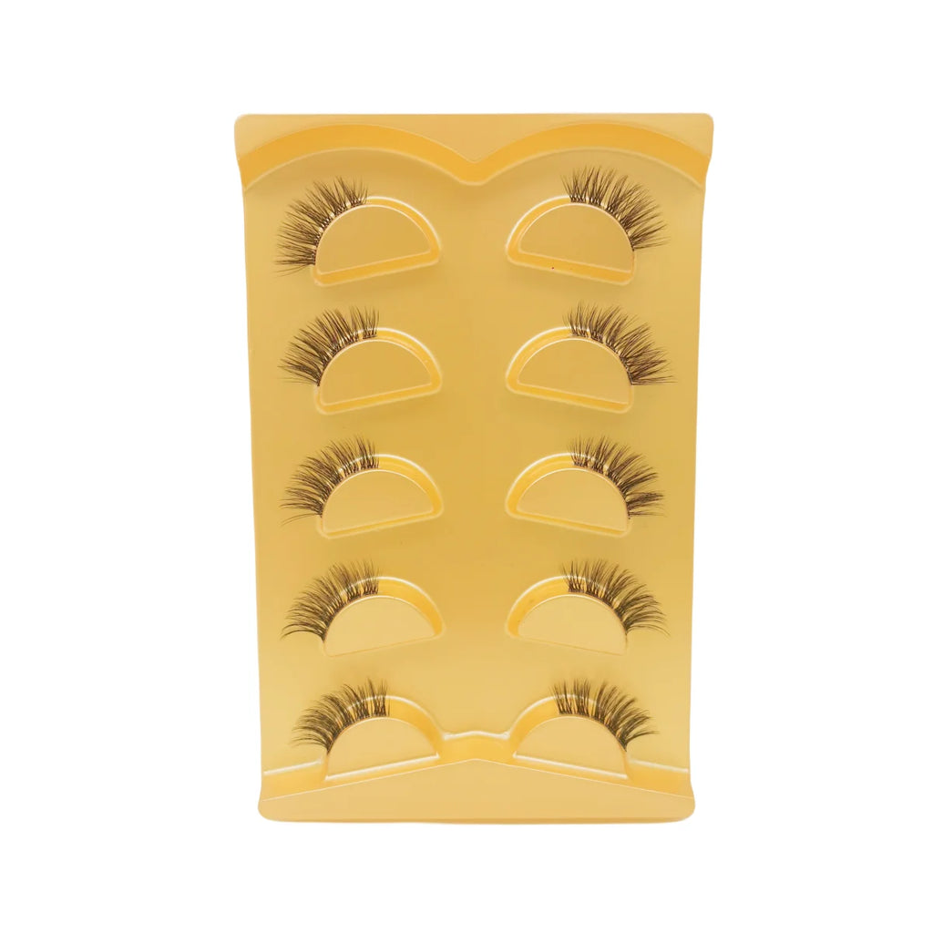 5 Pairs Short Natural Coner Lash Charming Hademade Transparent Clear Band Half Lashes