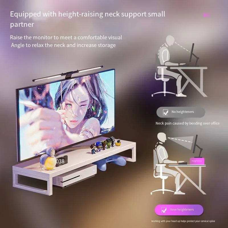 Ergonomic Large Gaming Desk, K-Shaped Gaming Table, PC Gaming Workstation Home Office Desks, Space-Saving, Easy to Assemble