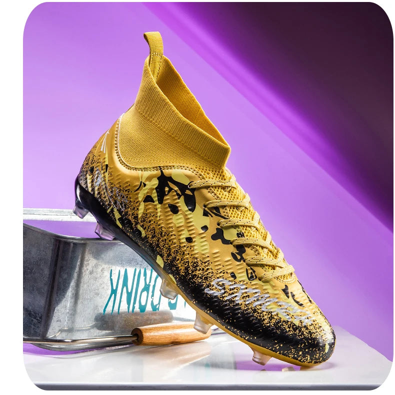 FG Studs Double Star Soccer Cleats with Anti Slip Grip for Superior Traction and Stability on Field