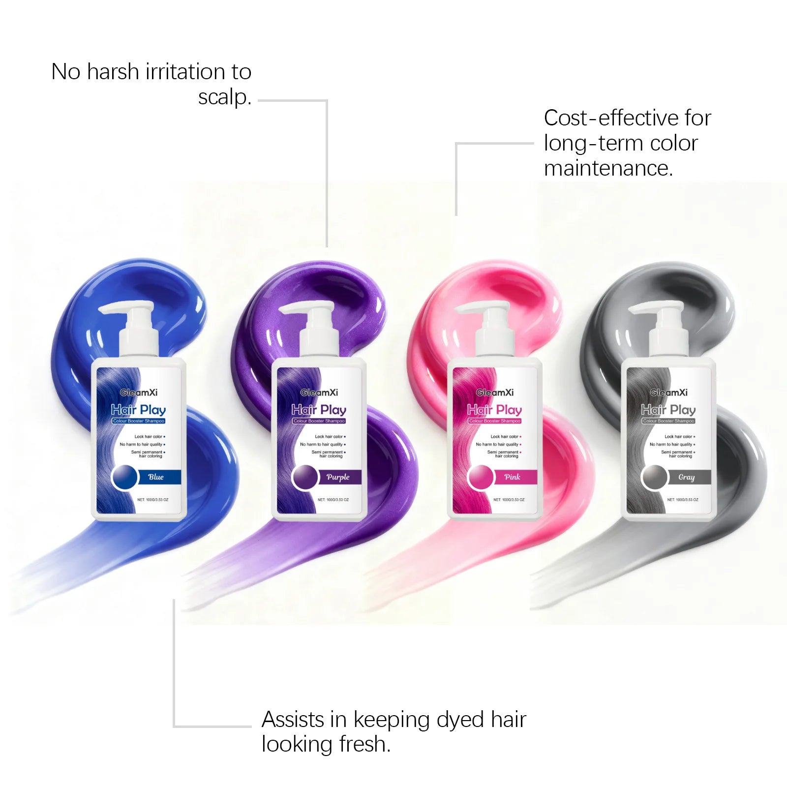 Hair Care Shampoo Series - Color Locking, Moisturizing, Smoothing, Lightweight & Even Coloring for Trendy Styles