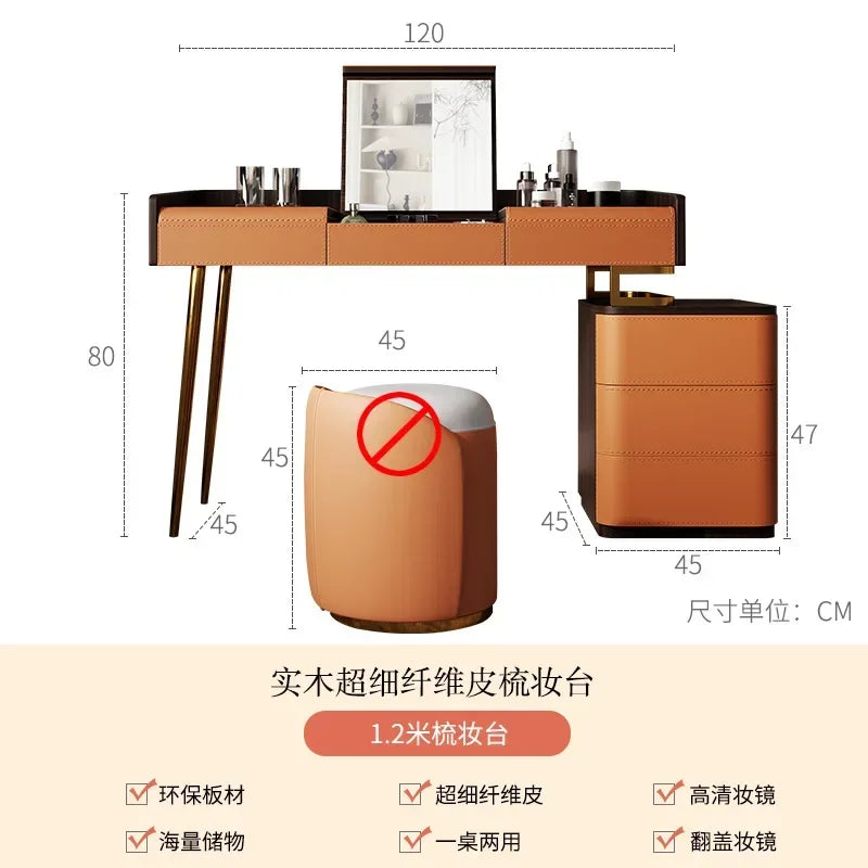 Bedroom Light Luxury Dressing Table Vanity Storage Flip Cabinet One Small Apartment Makeup Dresser Penteadeiras Household Items