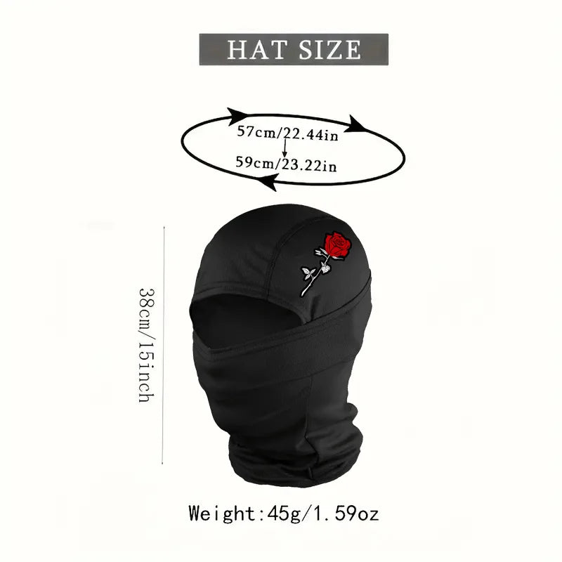 2 pieces of rose-patterned ski mask for men and women, Barakwa mask, outdoor sports mask