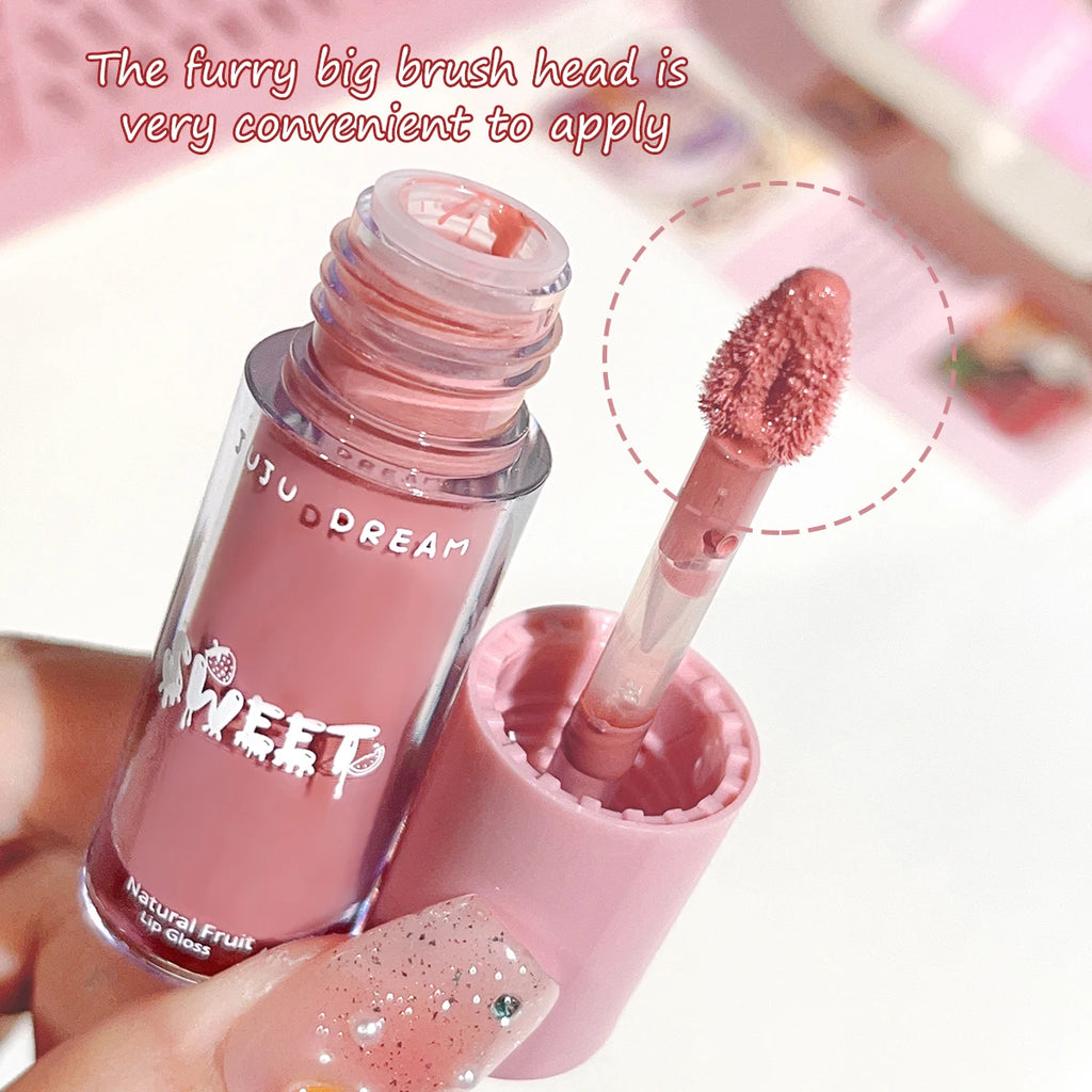 Glossy mirror lip gloss, nude lip gloss, moisturizing, brightening complexion, waterproof, long-lasting for a flawless finish