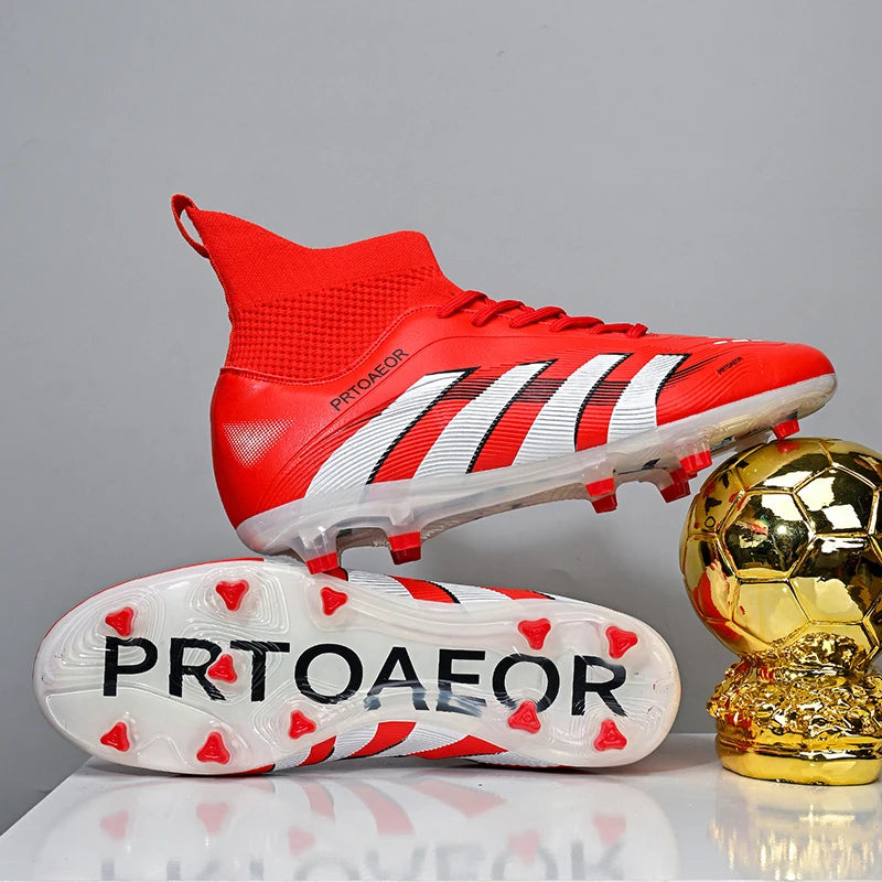 New Men Football Boots Match Soccer Shoes Boys Sneakers Comfortable Professional Non-Slip TF/FG Ankle Sports Shoes Unisex