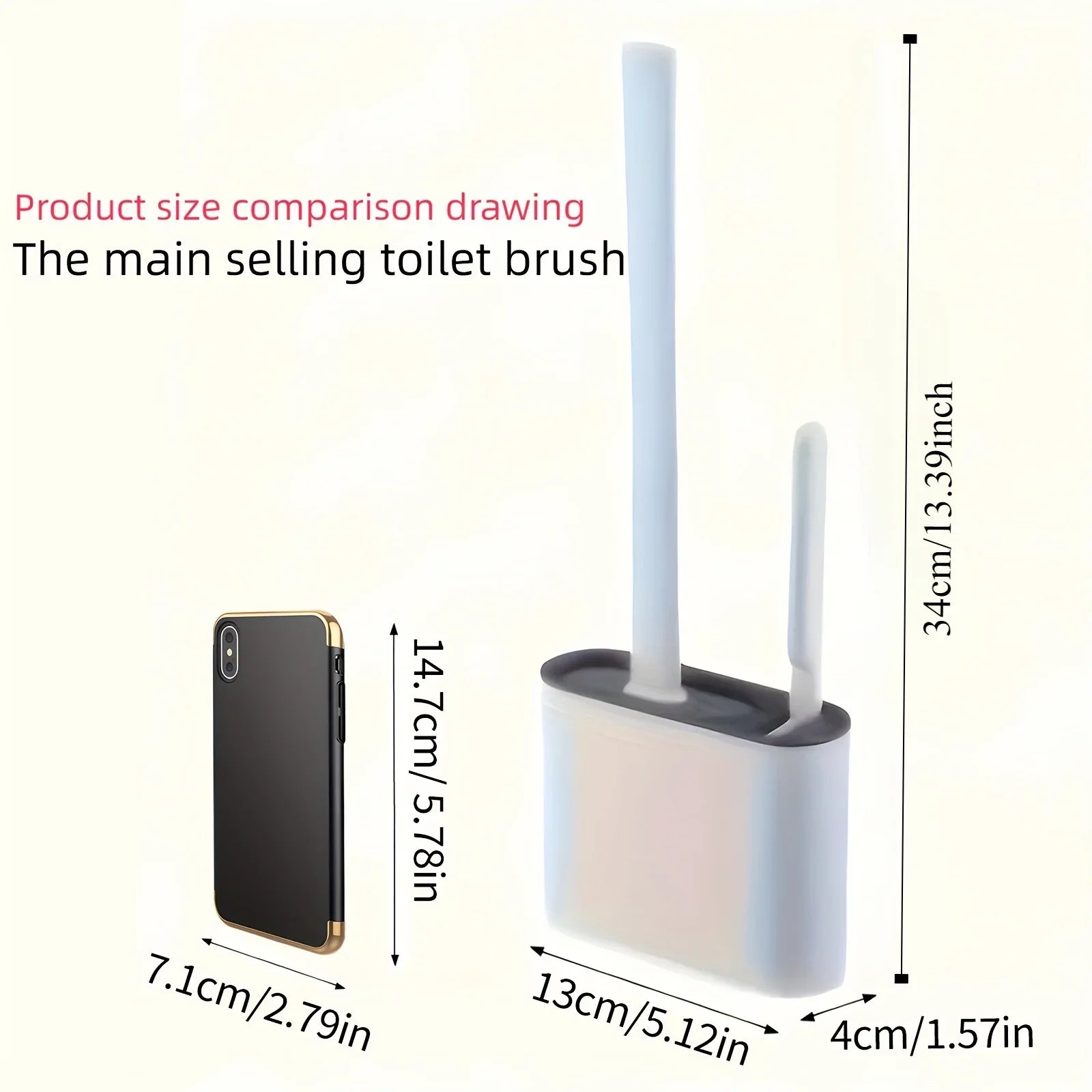 Full Bathroom Cleaning Set: Wall-mounted Silicone Toilet Brush and Ergonomic Long-handle Brush - Easy-to-clean Design