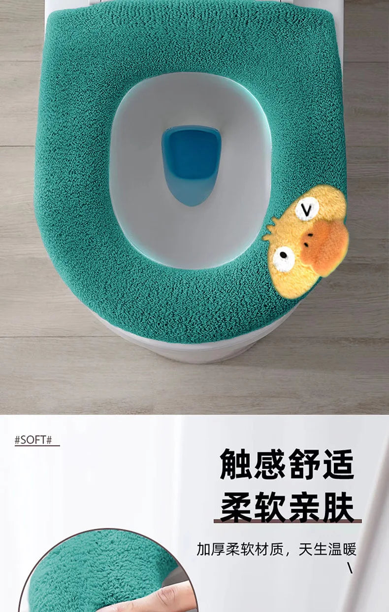Toilet Seat, Thick, Warm, with Handle, Soft, Can Be Washed Repeatedly, Universal, Easy To Install, Hygienic, Wholesale Available