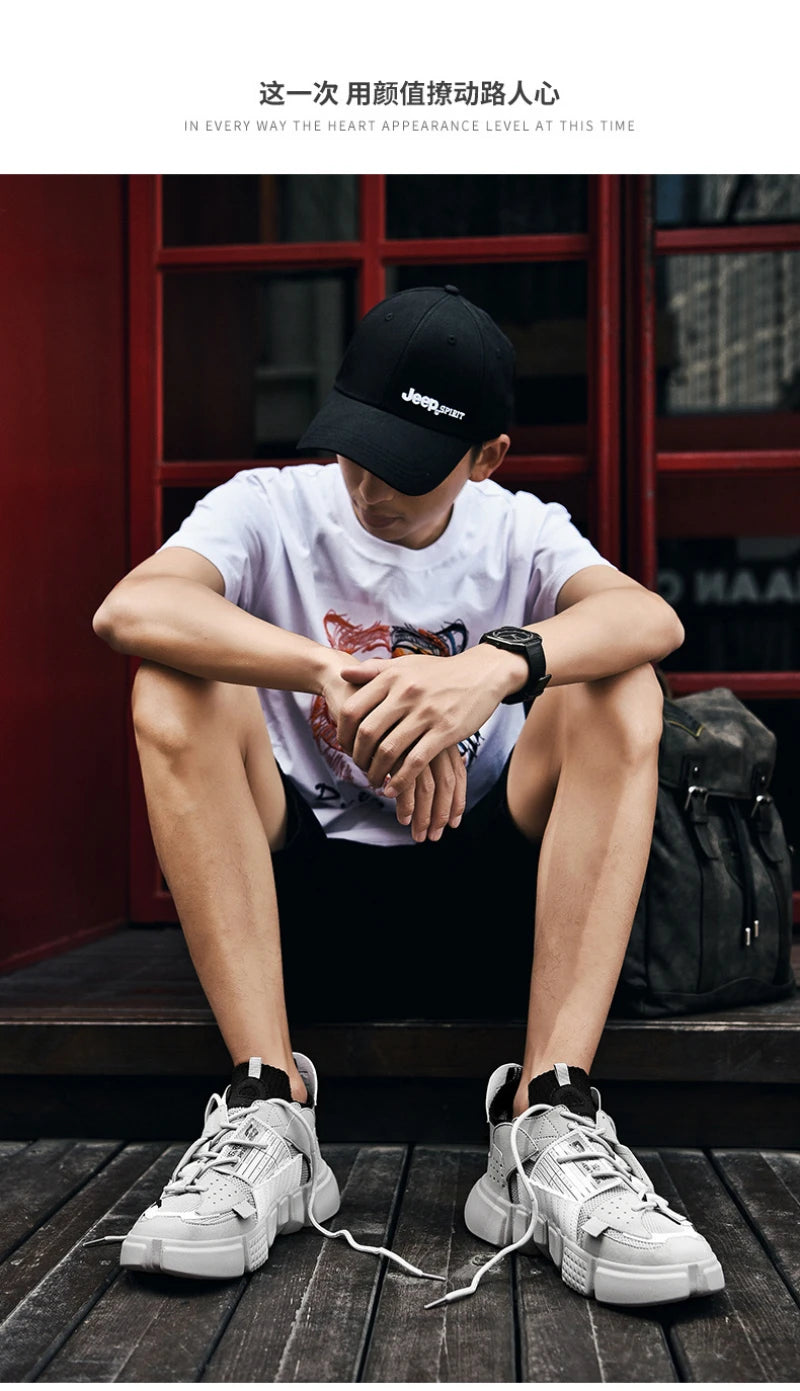 Men's Shoes For Enlightenment In Autumn New Breathable Super Hot Couple Shoes For Men's Korean Style Color-Blocking Personality