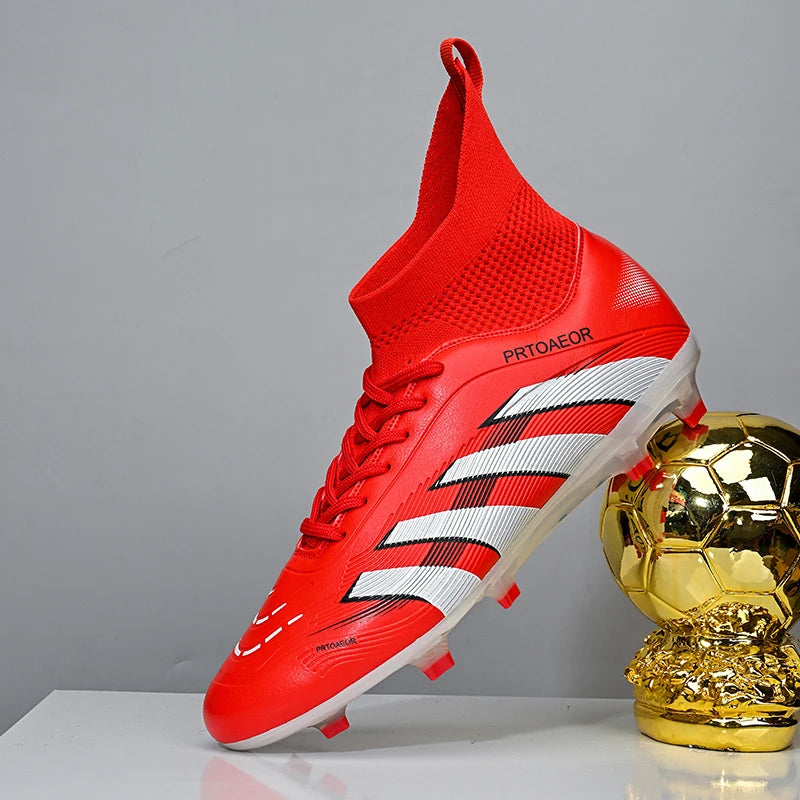 New Men Football Boots Match Soccer Shoes Boys Sneakers Comfortable Professional Non-Slip TF/FG Ankle Sports Shoes Unisex