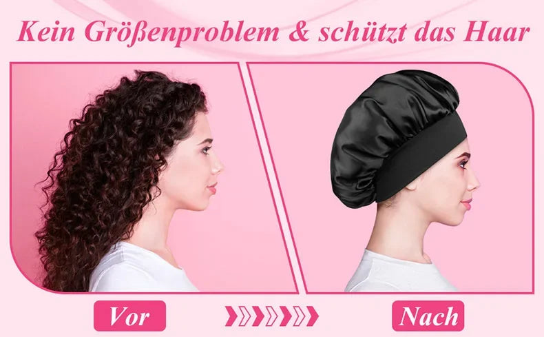Bonnet for Sleeping Women, Double Layer Hair Satin Bonnets with Elastic Band, Sleep Cap Curly Natural Hair