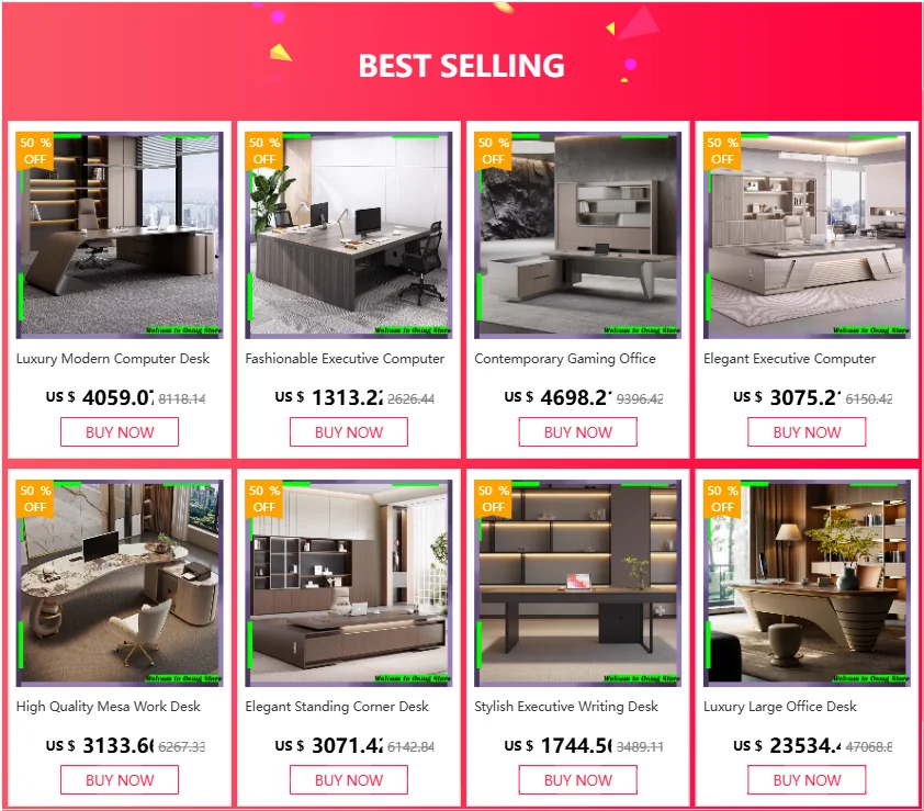 Contemporary Gaming Office Desk Luxury Modern Design Comfortable Workspace Organizer Escritorio Home Office Use Muebles Oficina