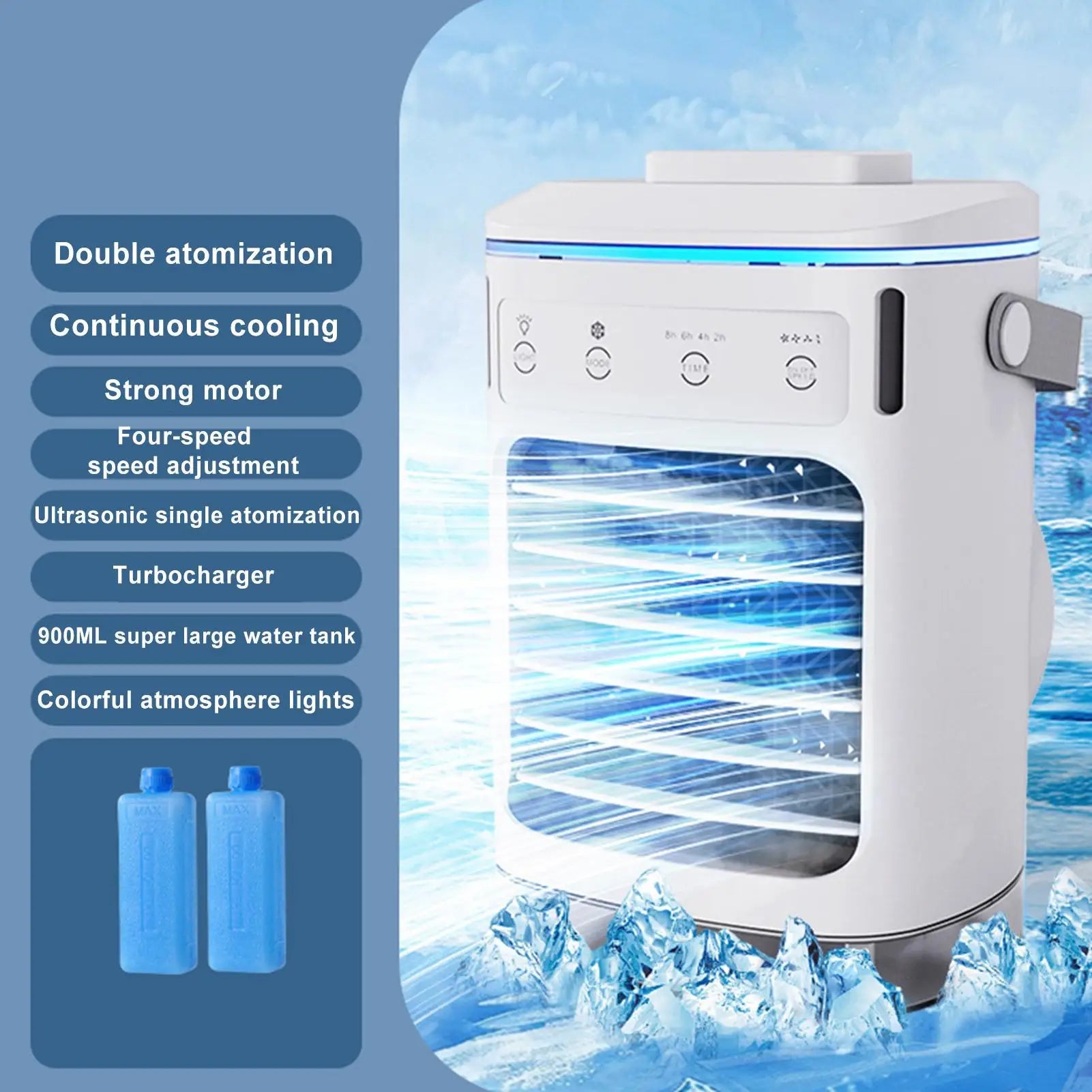 Cooler Fan For Room Cool Air Fan Personal AC Cooler Cool Gadgets Quiet With Timer Small Rechargeable Humidifier Evaporative