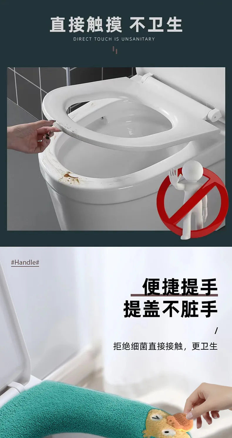 Toilet Seat, Thick, Warm, with Handle, Soft, Can Be Washed Repeatedly, Universal, Easy To Install, Hygienic, Wholesale Available