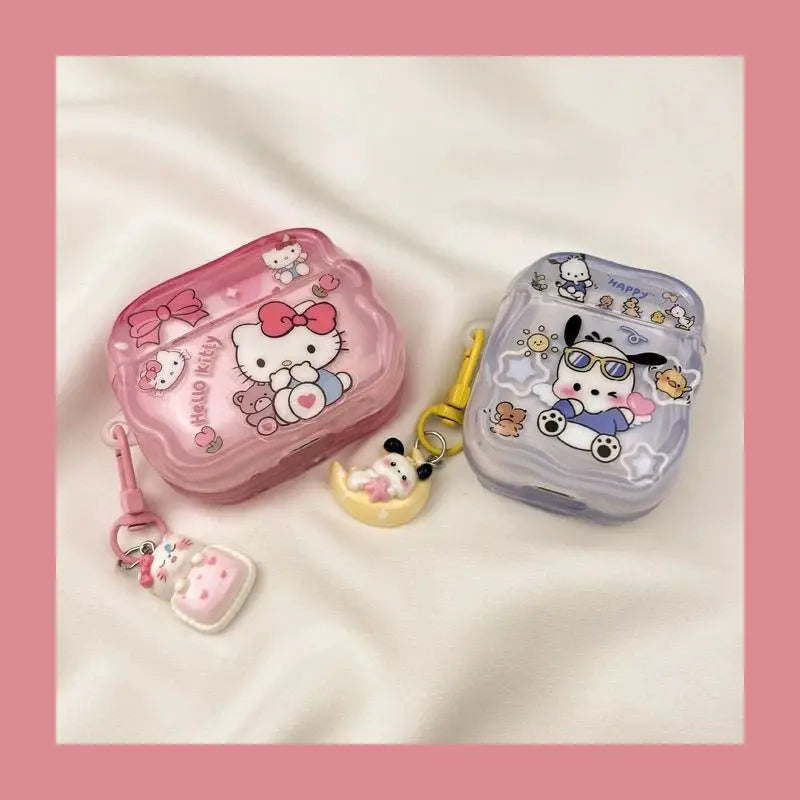 Cute Cartoon Case for AirPods 4 Protective Case for AirPods Pro2 Pro3 Pro 3 2 1 Headphone Case with Keychain