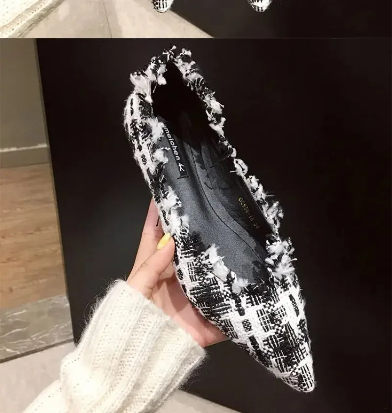2026 Women Shoe Exquisite Pointed Tip Casual Shoes for Woman Elegant French Style Flat Shoe Fashion Designer Shoes Zapatos Mujer