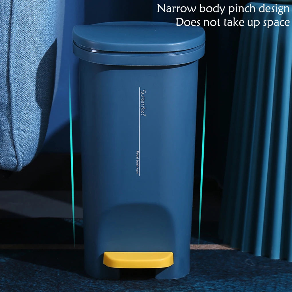 Trash Can Foot Pedal Garbage Cans Rubbish Bin Dustbin Buckets with Cover for Household Kitchen Bathroom Cleaning Red