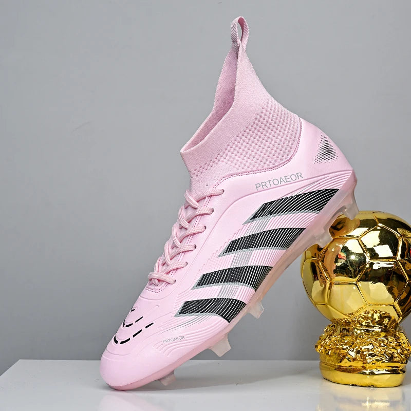 New Men Football Boots Match Soccer Shoes Boys Sneakers Comfortable Professional Non-Slip TF/FG Ankle Sports Shoes Unisex