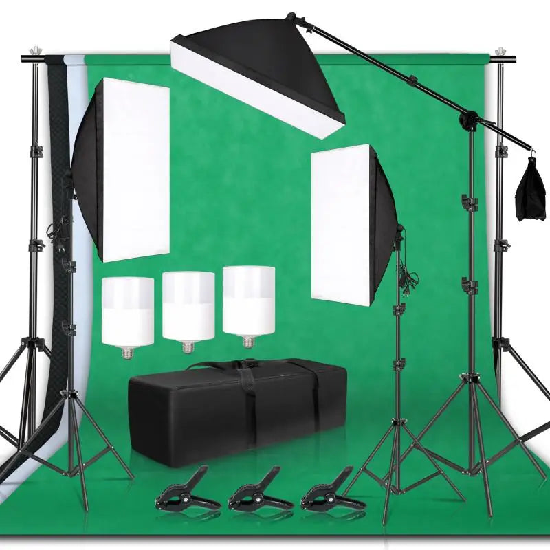 Photography Lighting Kit Umbrella Photo Background Photobooth Backdrops Softbox Light Stand Portable Soft BoxFor Photo Studio
