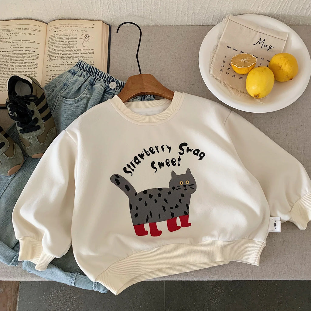 Children s Sweatshirt 2025 Autumn New Boys Cartoon Print Pullover Cute And Versatile Top