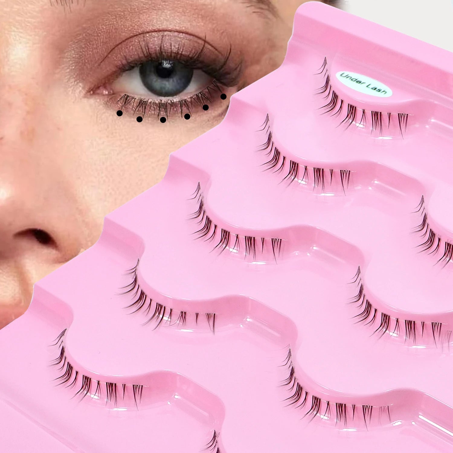 5Pairs Bottom Lashes Natural Look Lower Lashes New Cosplay Korean Makeup Clear Band Wispy Manga Under Eyelashes