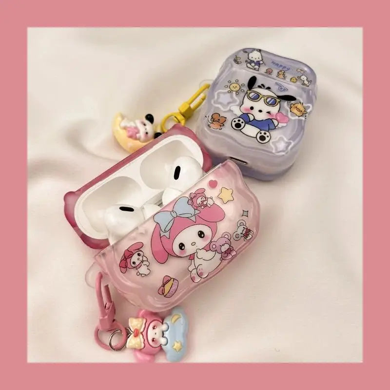 Cute Cartoon Case for AirPods 4 Protective Case for AirPods Pro2 Pro3 Pro 3 2 1 Headphone Case with Keychain