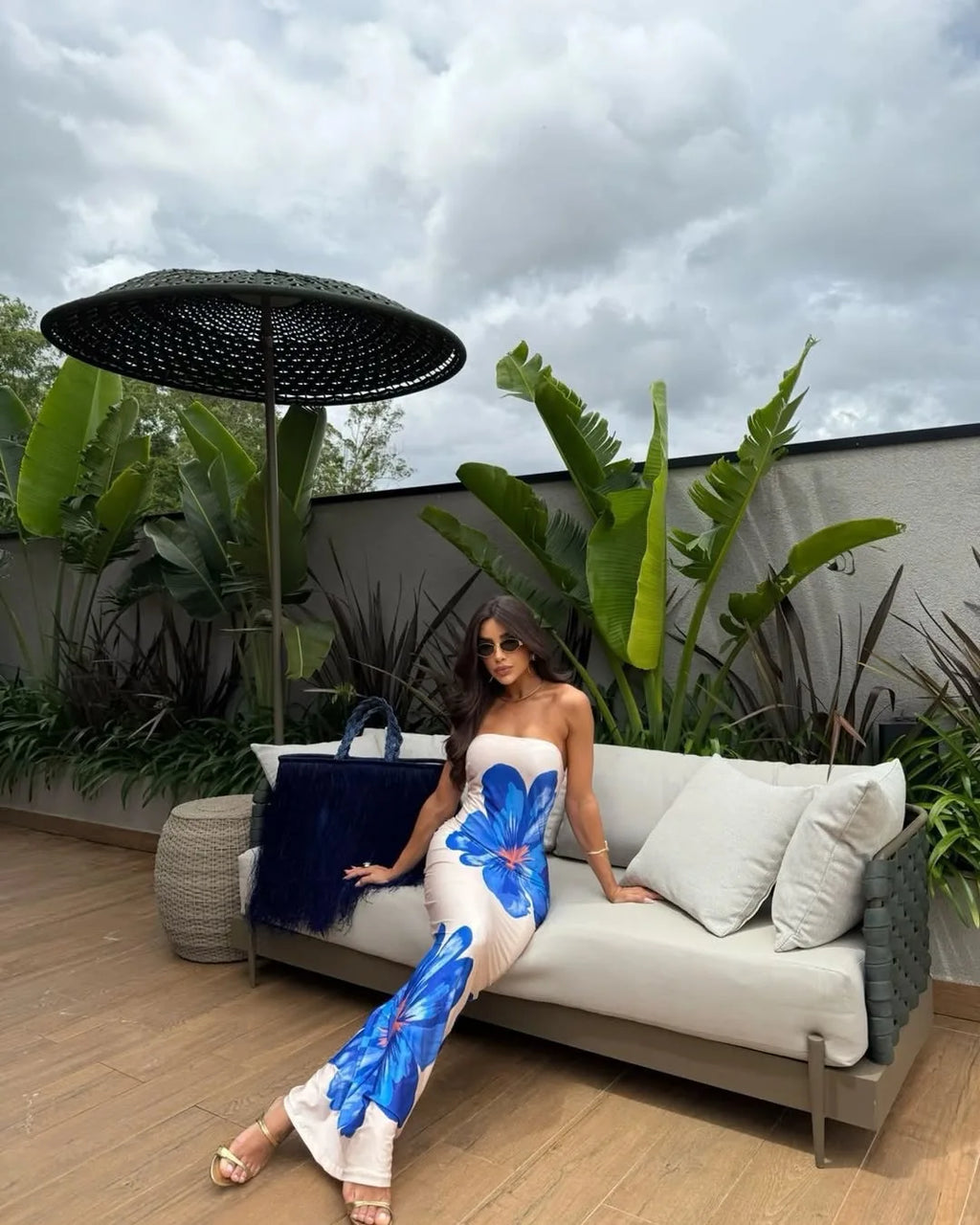 Fashion Milk Silk Fabric Floral Print Sexy Long Dresses Elegant Backless Bodycon High Waist Midi Dress 2025 Summer Vacation Boho