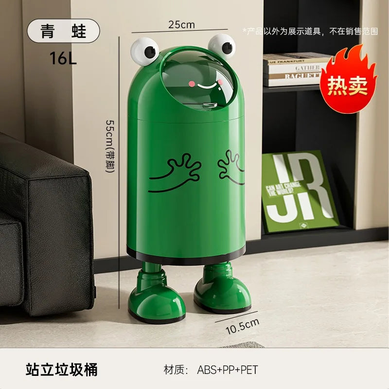 Trash can large large capacity living room kitchen household waste basket sealing sliding cover double layer no bending trash