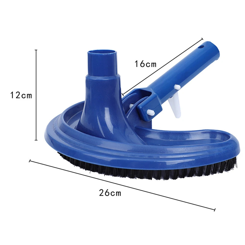 Pool Vacuum Cleaning Kit Swimming Pool Vacuum Cleaner Pond Bristles Brush Cleaner Stain Remover Crescent Type Pool Cleaning Tool