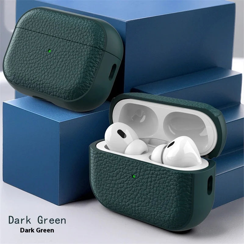 2025 Capa For AirPods Pro 3 Case Soft TPU Leather Design Protective Cover For AirPods 4 3 2 1 Pro 2 Pro2 Pro3 Cases With Lanyard