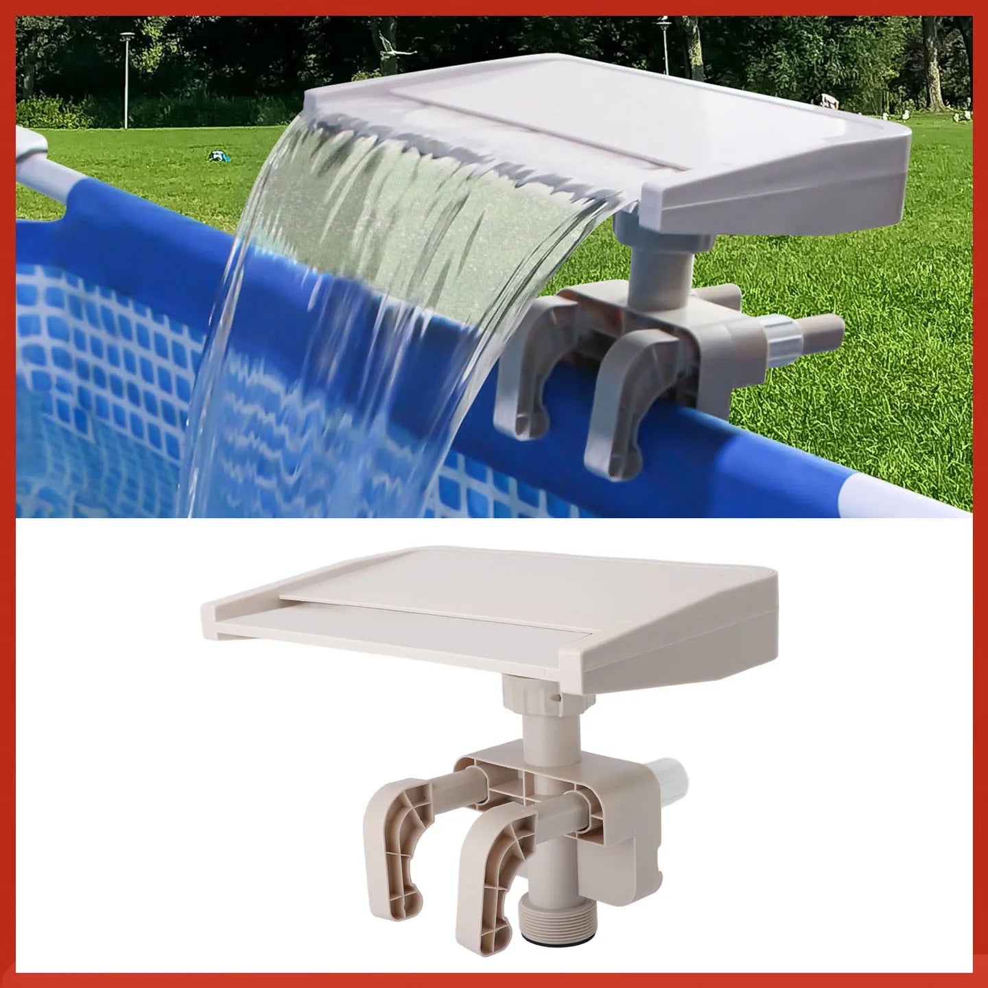 Pool Waterfall Relaxing Waterfall Cascade  Ground Swimming Pool Fountain Spillway Attachment Detachable PVC Pool Cascade