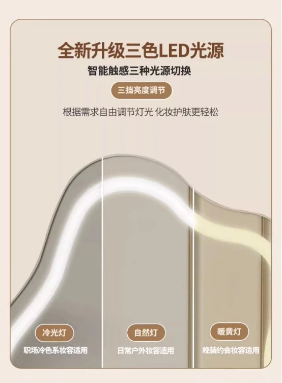 Italian LED Mirror Vanity Table Makeup Trendy Design Elegant Vanity Table Modern Luxury Coiffeuse De Chambre Bedroom Furniture