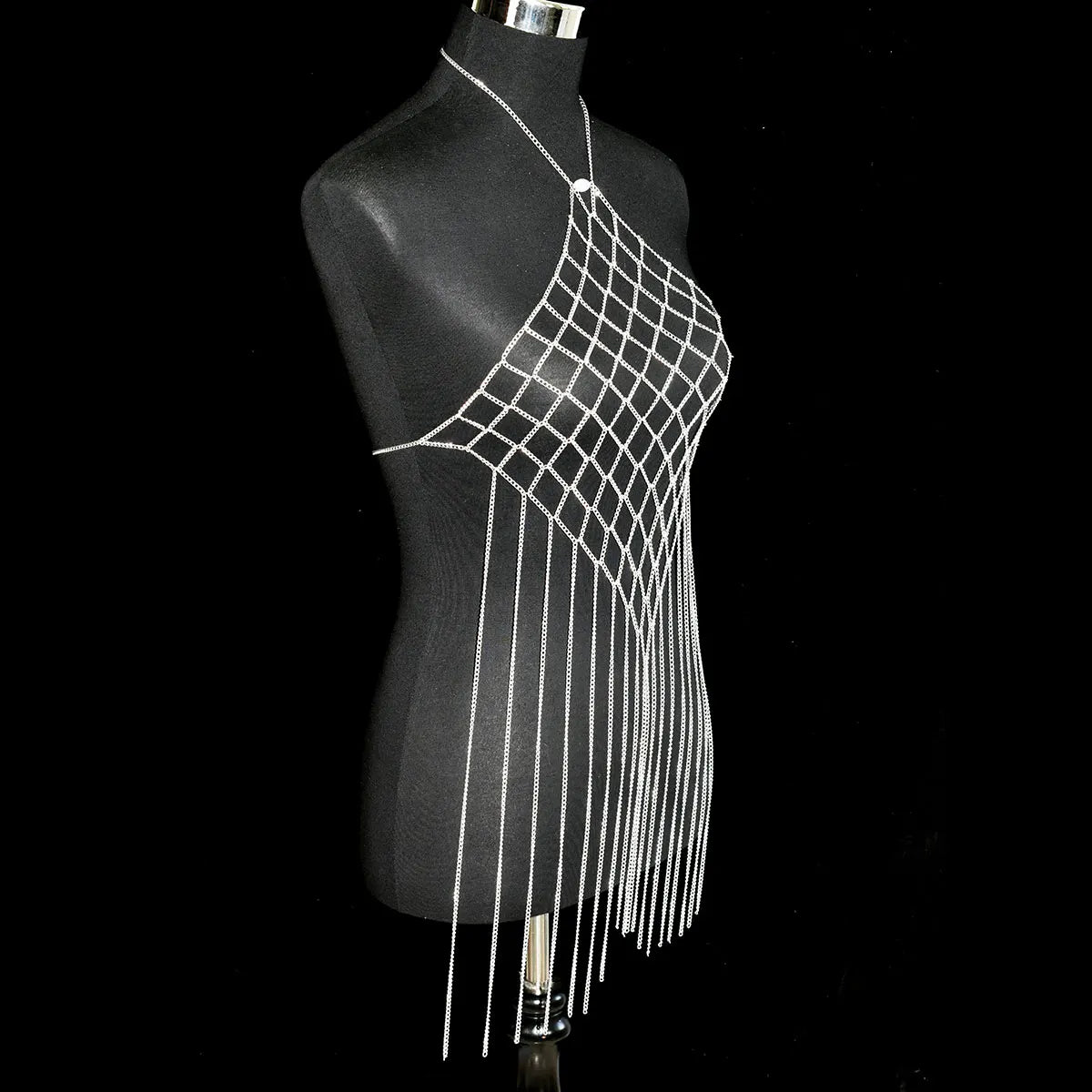 Fashion A Long, Fringed Dress Sexy Women's Body Jewelry Party Street Photo Punk Bras Dress Accessories Festival Birthday Gift