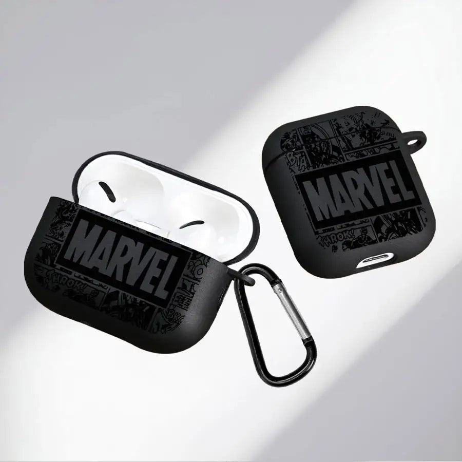 Soft Earphone Cases Cover Case For Airpods 1 2 4 3 Pro Pro2 Pro3 Marvel Logo Ironman Spiderman