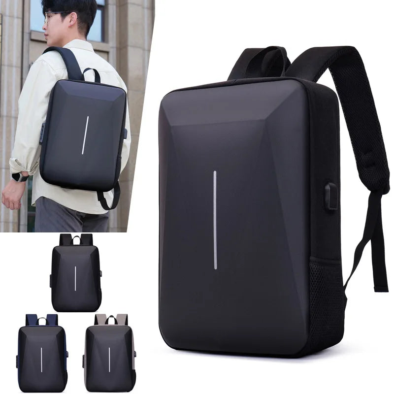 USB Hard Shell Computer Backpack Men's Fashionable Senior high school College Student Schoolbag Large Capacity Business Backpack