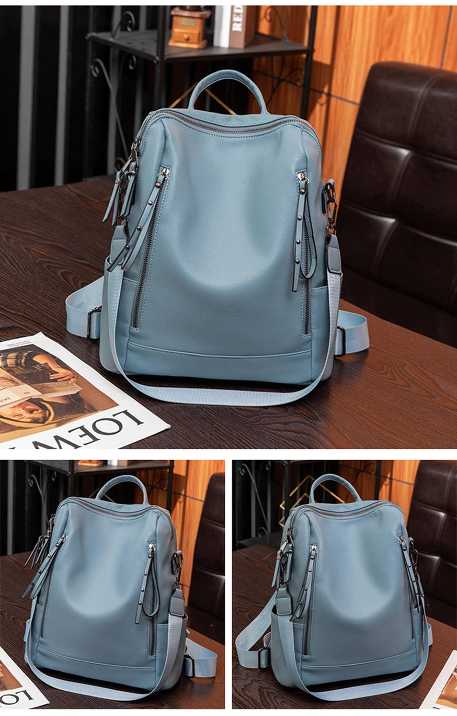 Genuine Leather Brand Backpack For Women 2023 New Fashion Travel Bagpack High Quality School Bags Casual Lides Shoulder Bag Sac