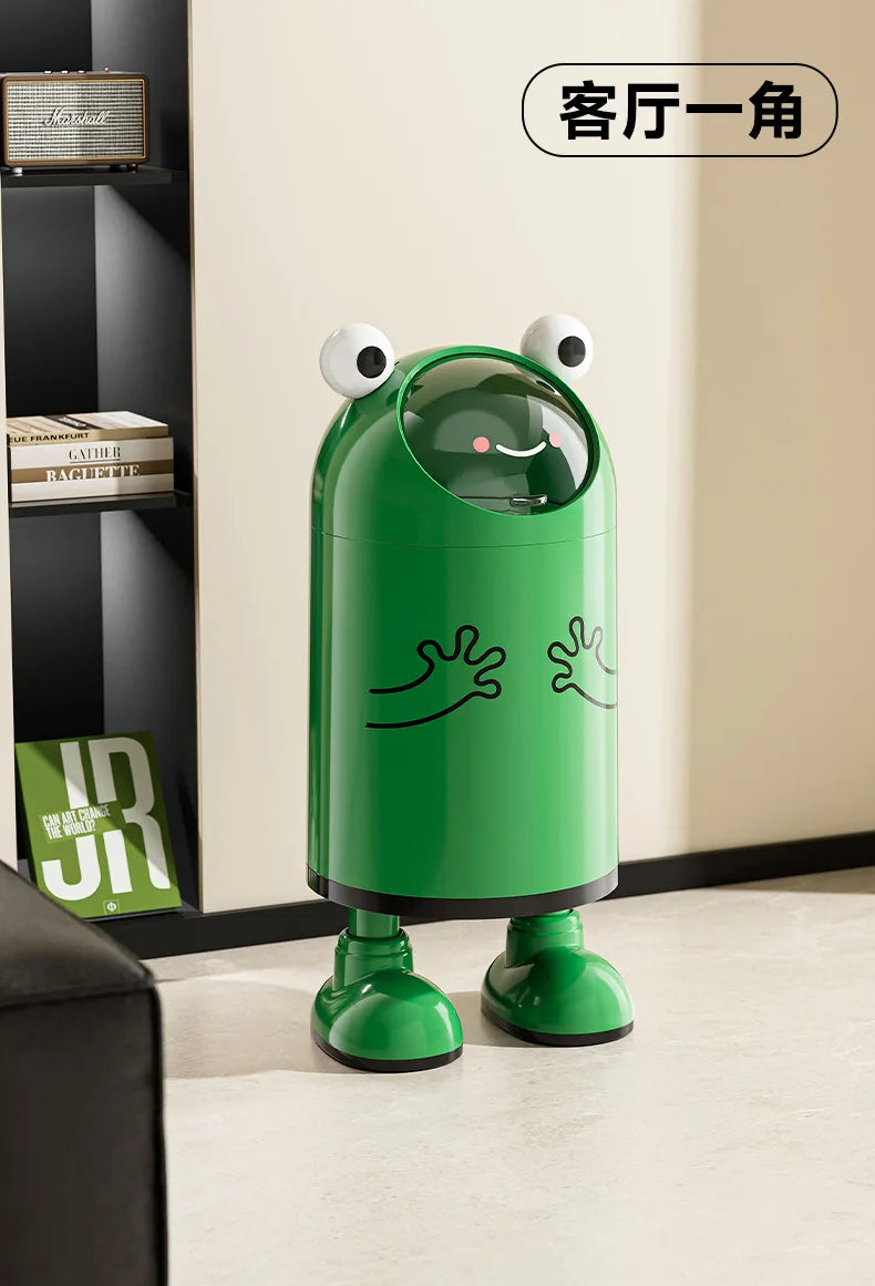 Trash can large large capacity living room kitchen household waste basket sealing sliding cover double layer no bending trash