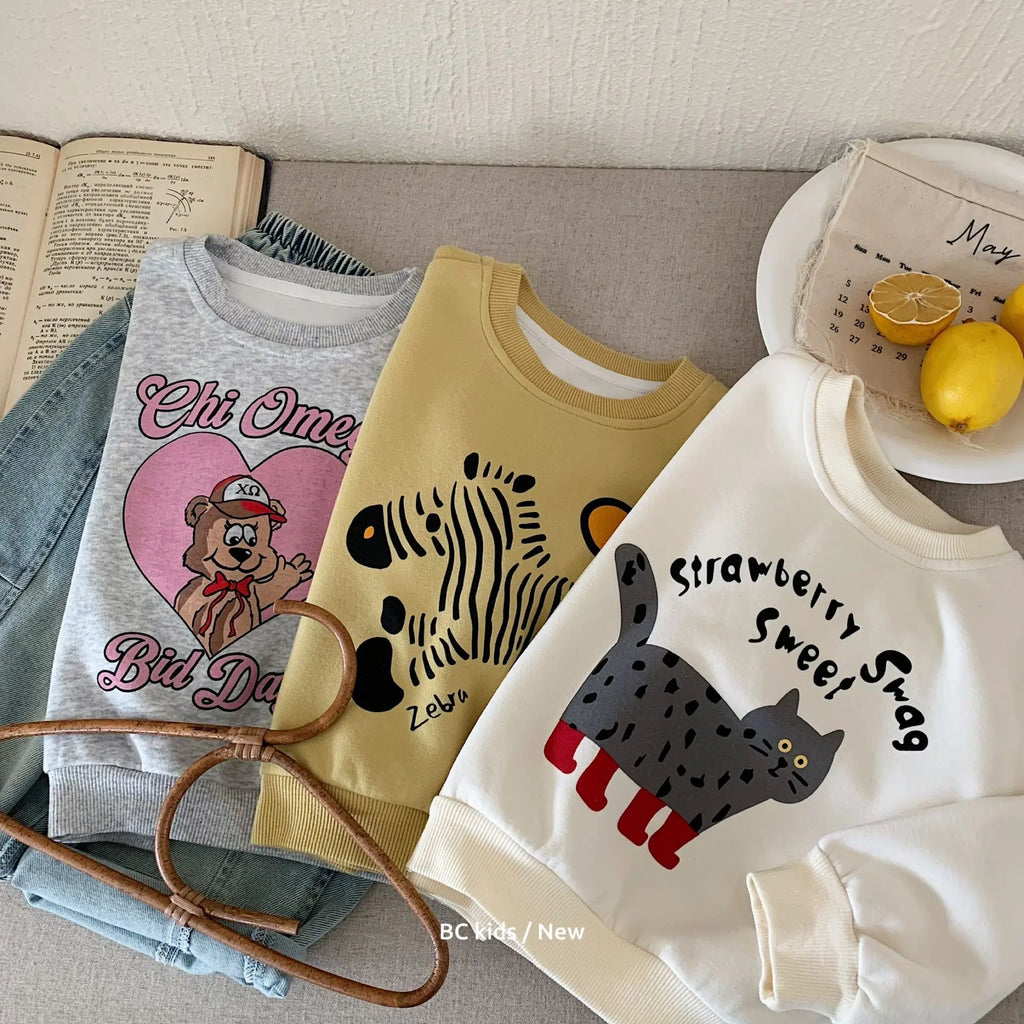 Children s Sweatshirt 2025 Autumn New Boys Cartoon Print Pullover Cute And Versatile Top