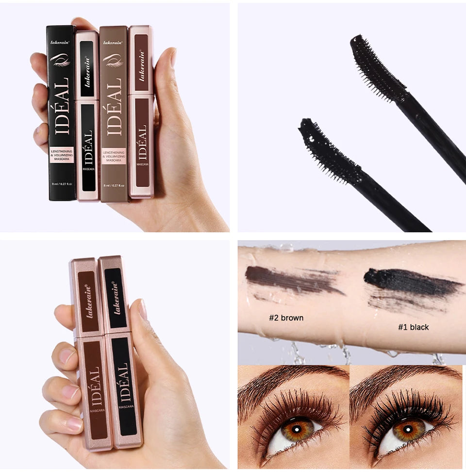 Lakerain Lengthening Volumizing Mascara Fan Shaped Makeup Effect Long Lasting  Clump-Free Lashes Suitable for All Skin Tones