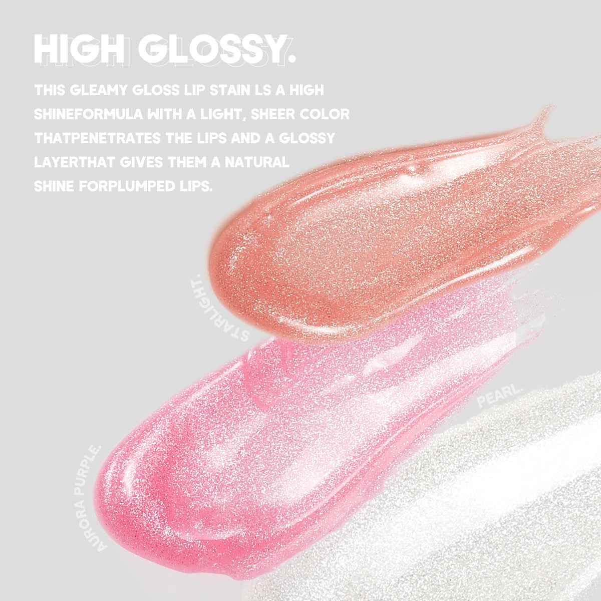 High Shine Lip Gloss,Moisturizing,Long-Lasting  Lip Glaze,Lightweight,Shimmer Lip Gloss,Perfect for Party Makeup