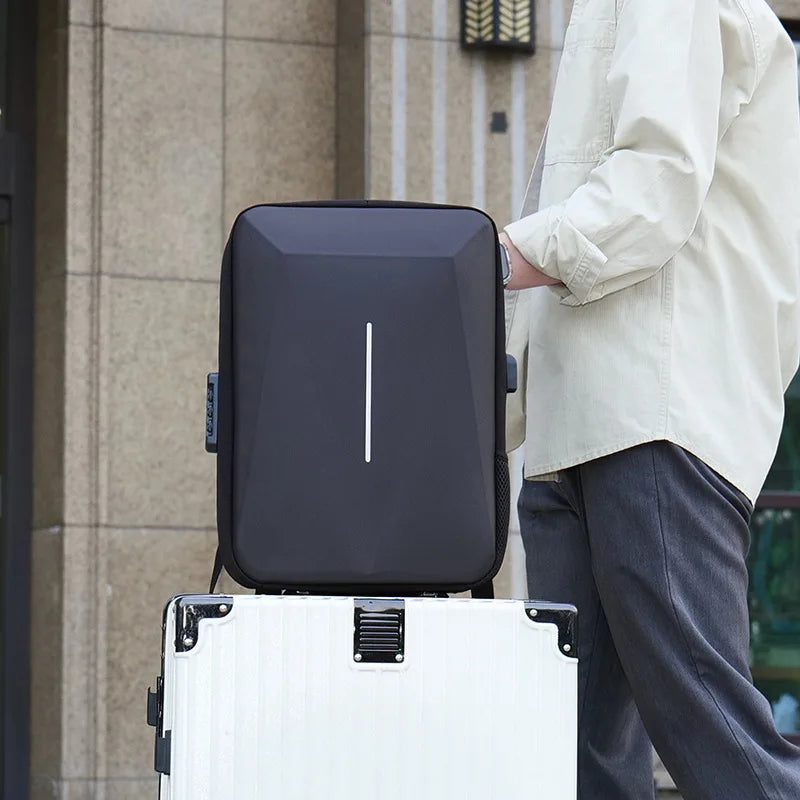 USB Hard Shell Computer Backpack Men's Fashionable Senior high school College Student Schoolbag Large Capacity Business Backpack