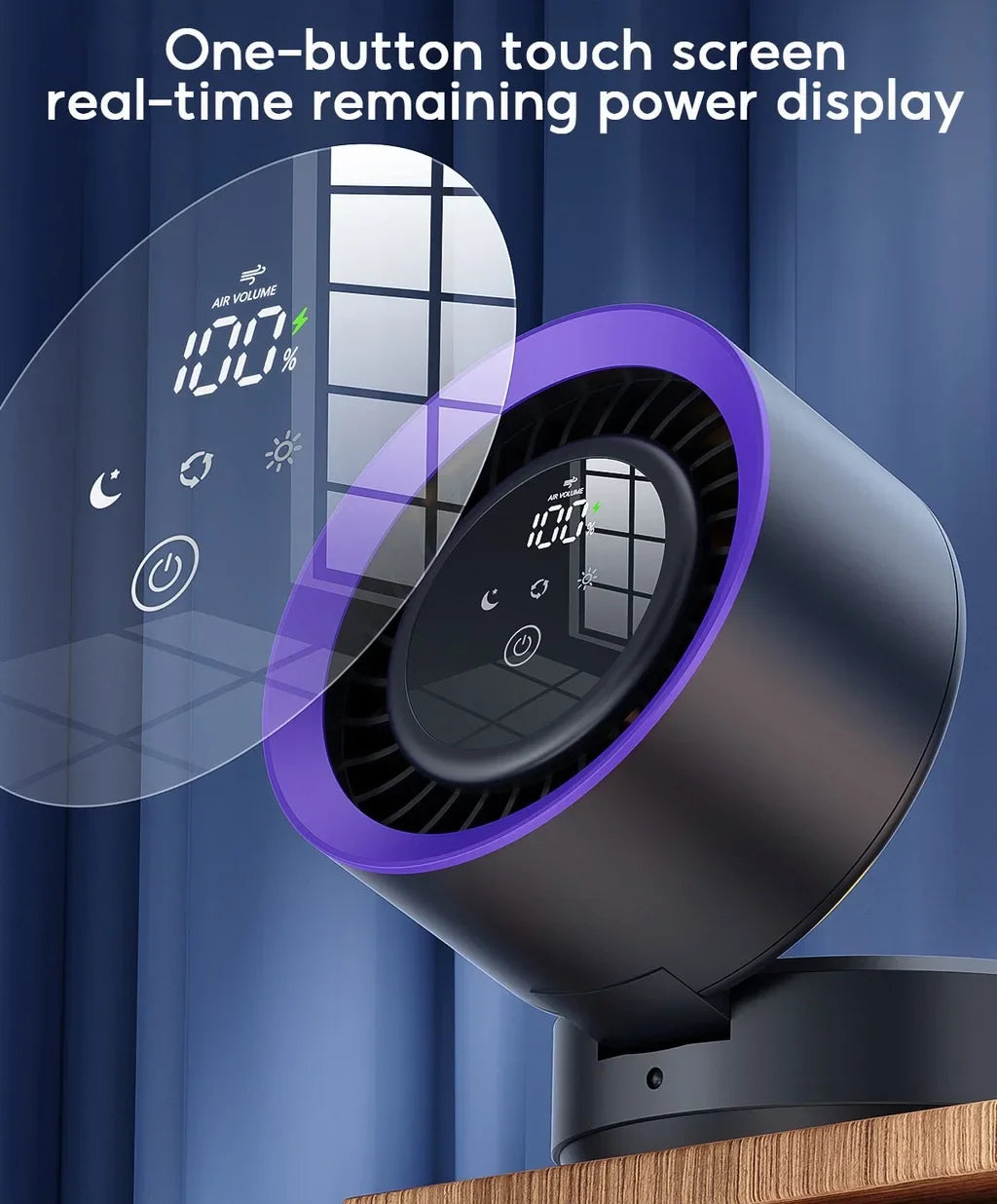 Eary Multifunctional Electric Fan Desktop Wall Mount Fan with Light LED Display Wireless Remote Control Home Air Circulation Fan