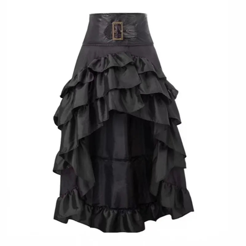Pirate Skirt for Women Hot Selling Gothic Style Long Skirt Cross Border Supply Irregular Ruffle Hem Design