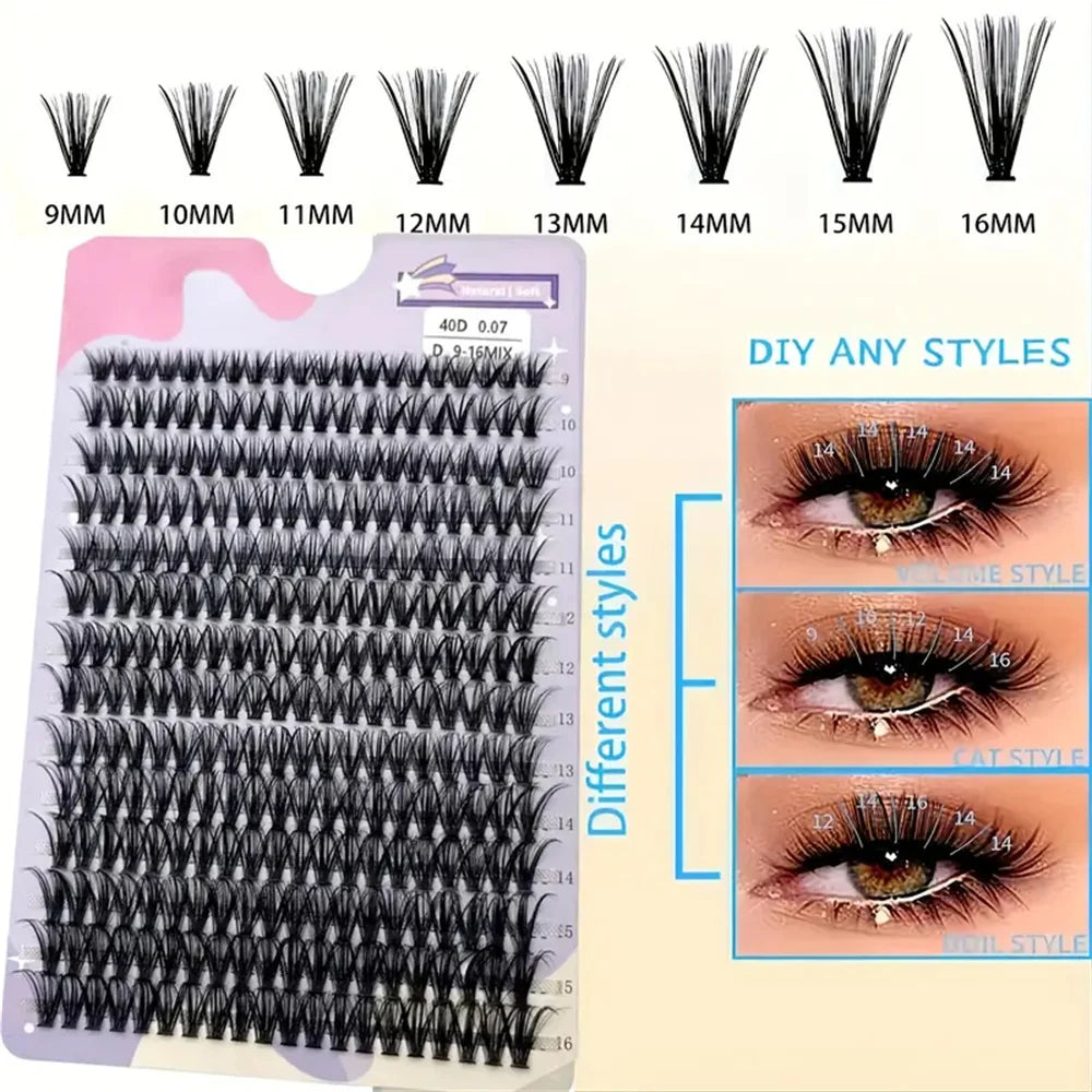 14 line mixed length, reusable DIY false eyelashes, suitable for beginners, with a natural to dramatic style