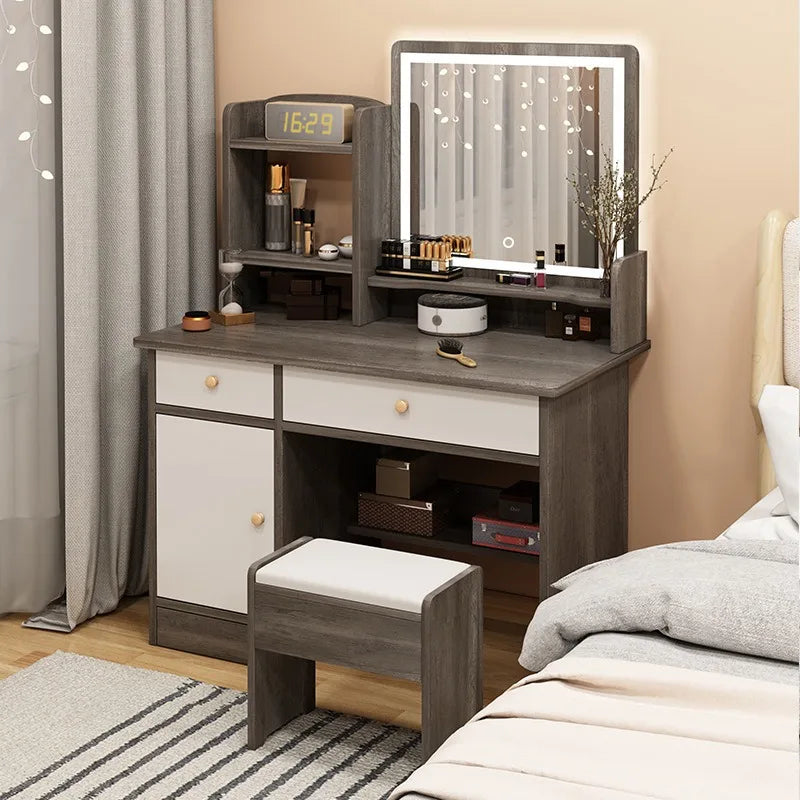 Makeup table bedroom with mirror storage integrated small apartment simple multi-functional e****mical Internet celebritydresser
