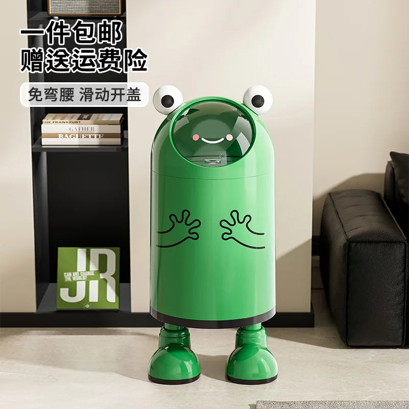 Trash can large large capacity living room kitchen household waste basket sealing sliding cover double layer no bending trash